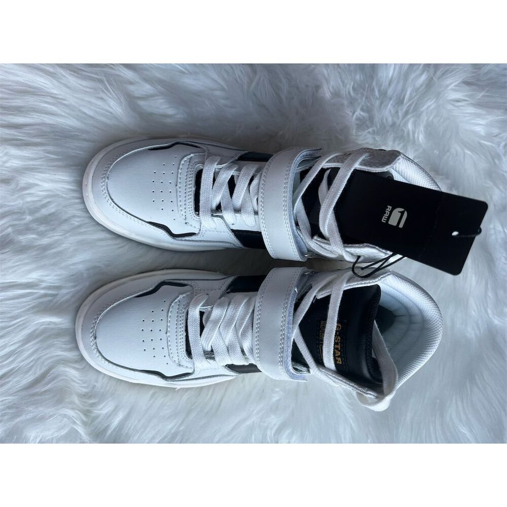 🆕 G-STAR Raw Attac Women’s Mid Sneakers White/Black Size 7 US - Picture 4 of 11